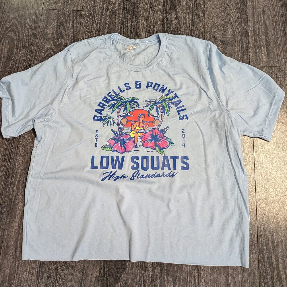 Barbells And Ponytails Short Sleeve Crop "Beach" T-Shirt XL